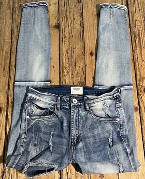 KDNK 11 4 14 11 Jeans Distressed Men's Designer Size 30 Blue
